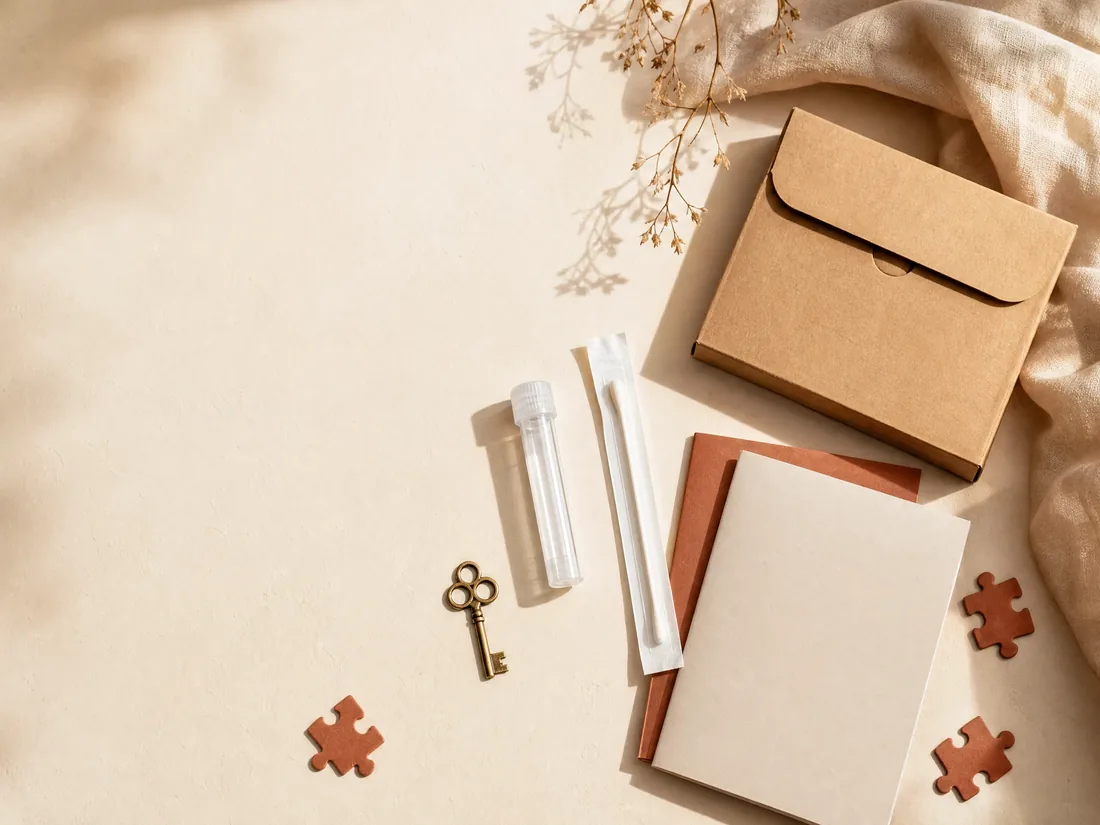 Kidney Key at-home collection kit with two report booklets
